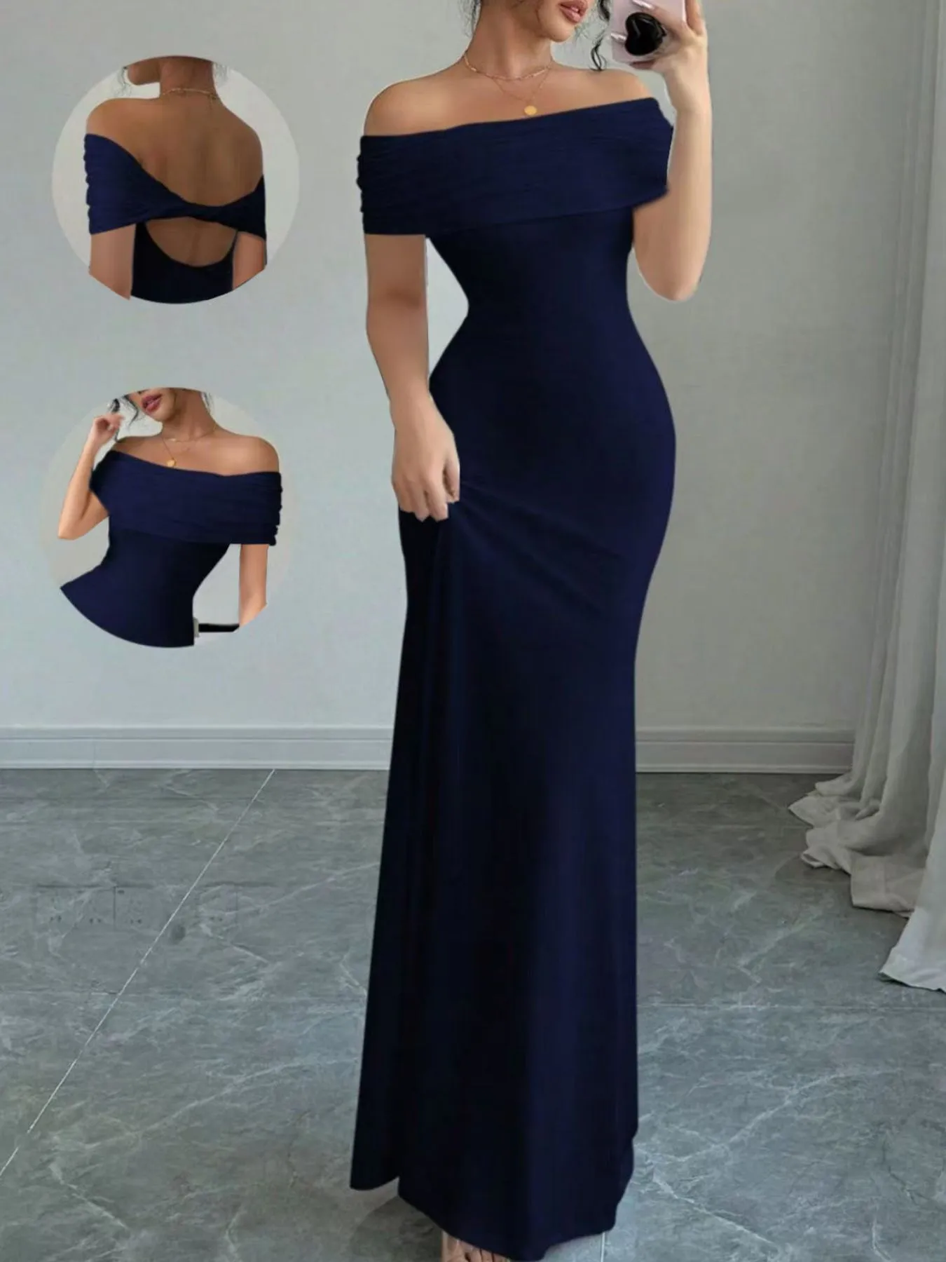 Off-Shoulder Bodycon Maxi Dress sold by Gigi Laurent product image thumbnail 4