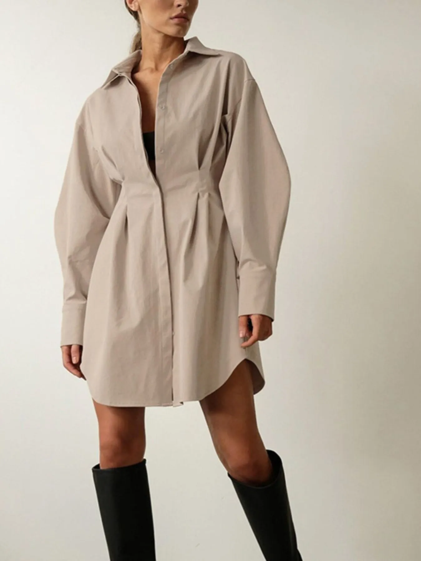 Button Up Long Sleeve Shirt Dress sold by Gigi Laurent product image thumbnail 5