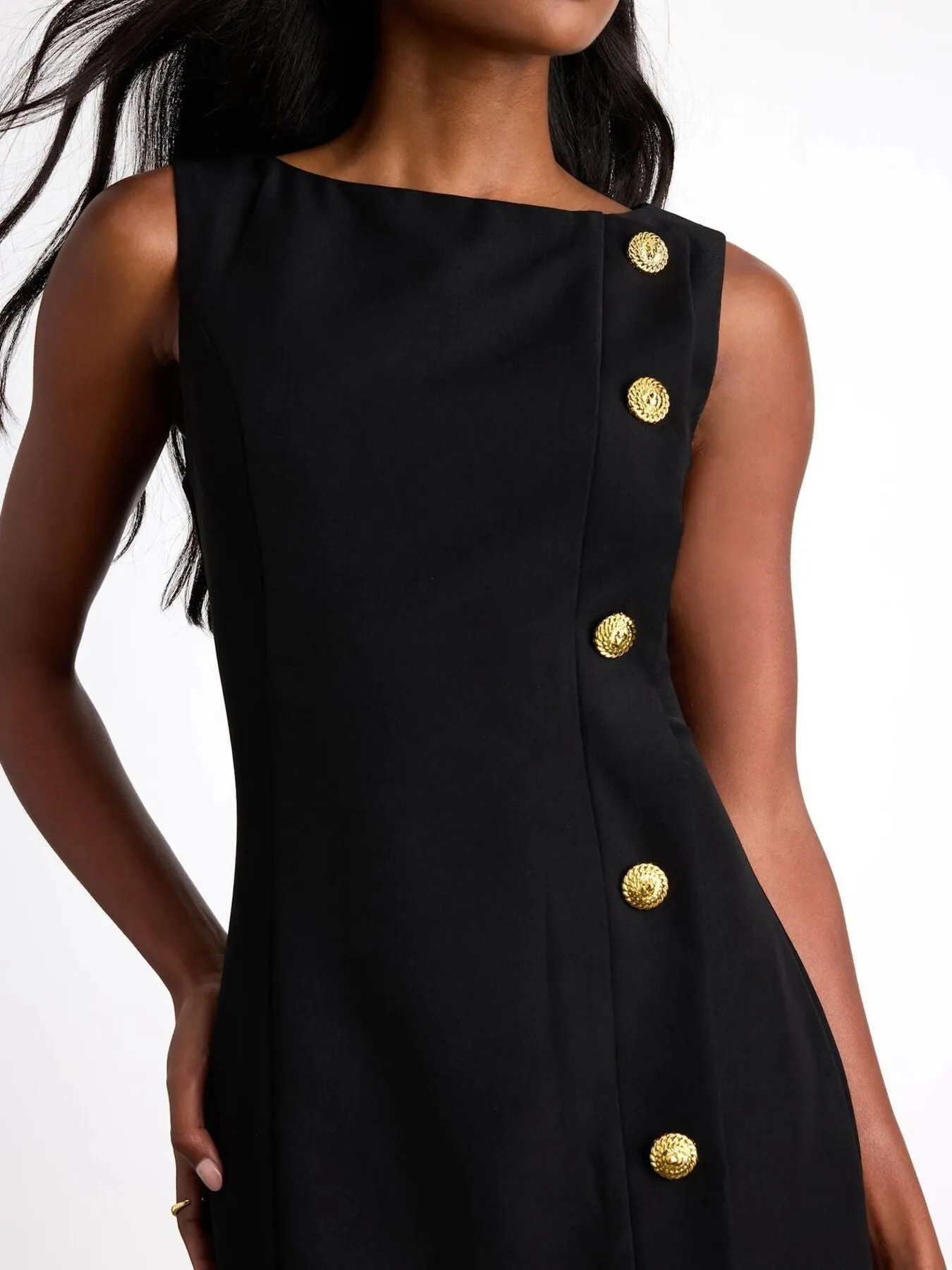 Button Decor Sleeveless Mini Dress sold by Gigi Laurent product image thumbnail 2