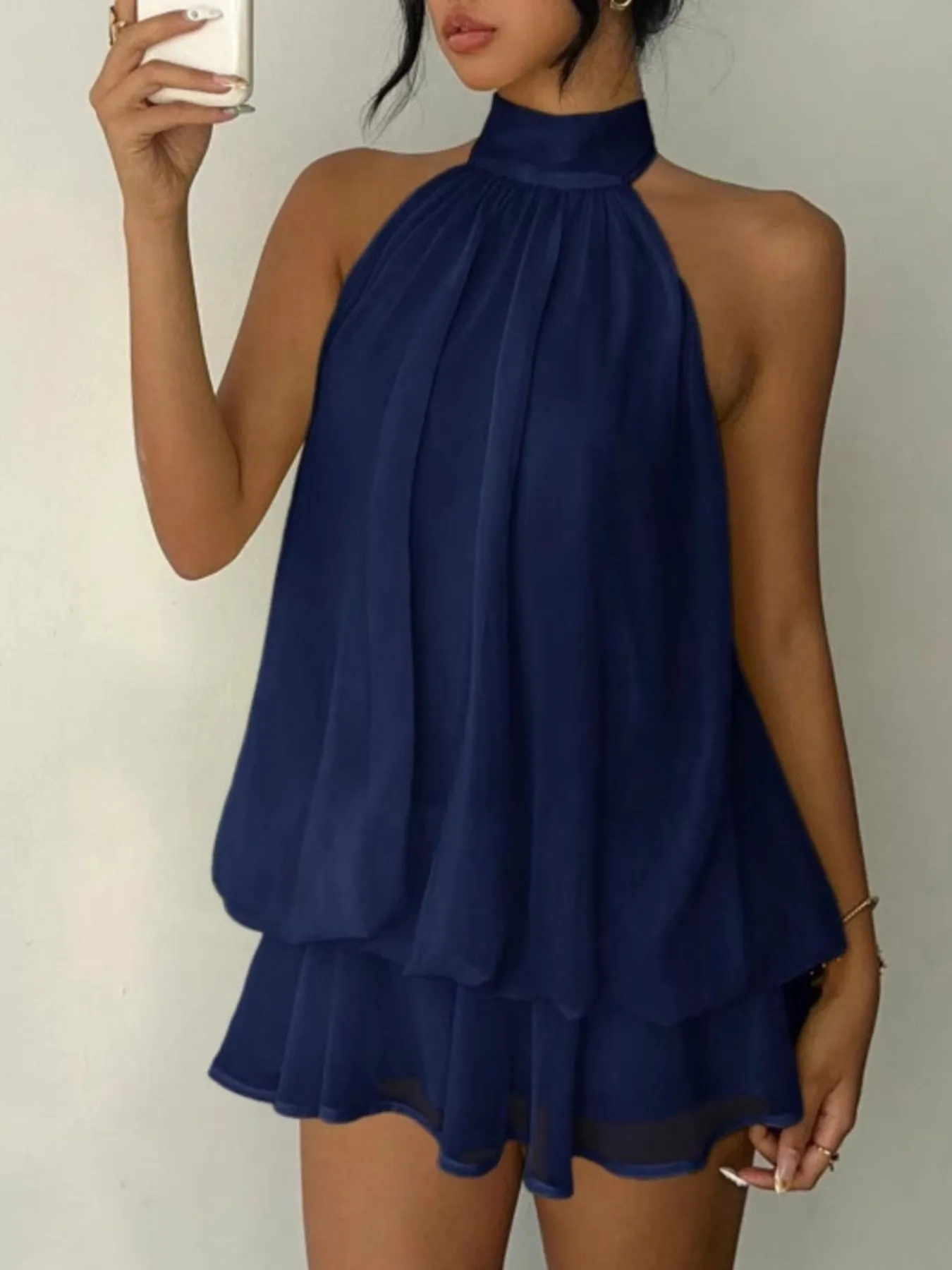 Halter Neck Layered Mini Dress sold by Gigi Laurent product image thumbnail 5