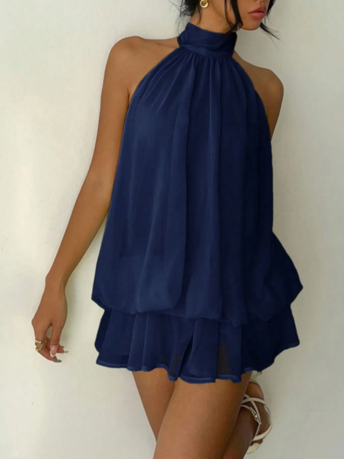 Halter Neck Layered Mini Dress sold by Gigi Laurent product image thumbnail 2
