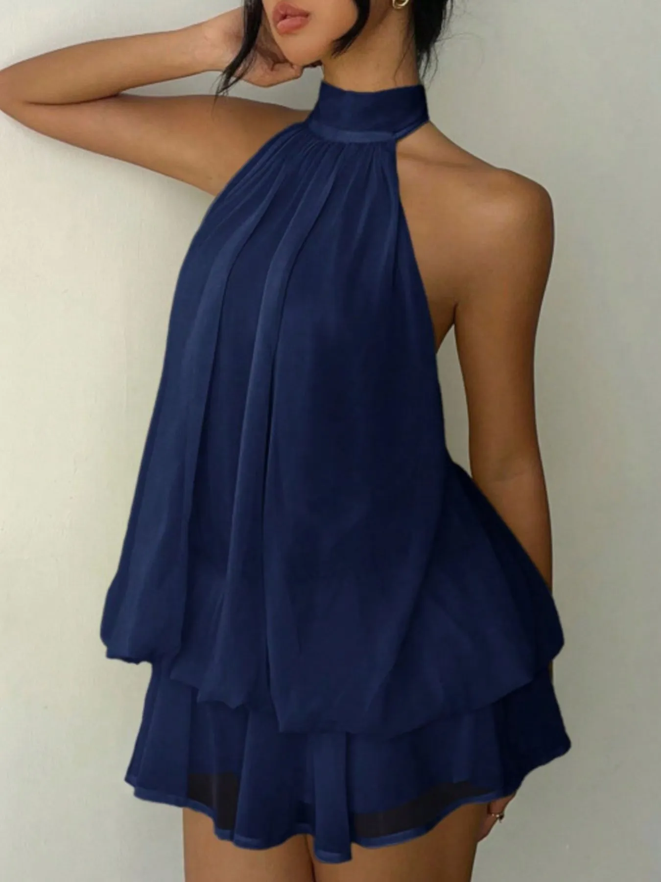Halter Neck Layered Mini Dress sold by Gigi Laurent product image thumbnail 3