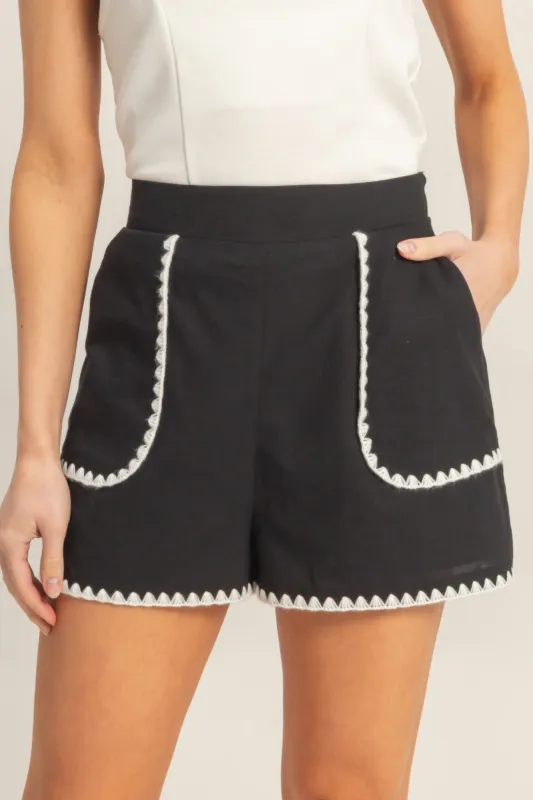 Scallop Trim High-waisted Shorts made by Gigi Laurent