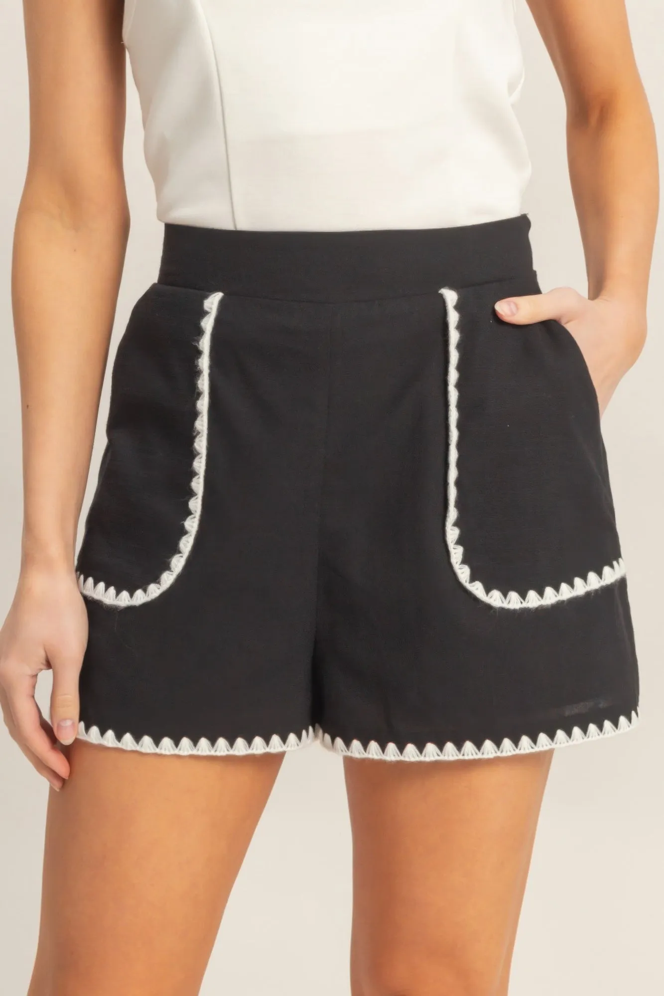 Scallop Trim High-waisted Shorts sold by Gigi Laurent