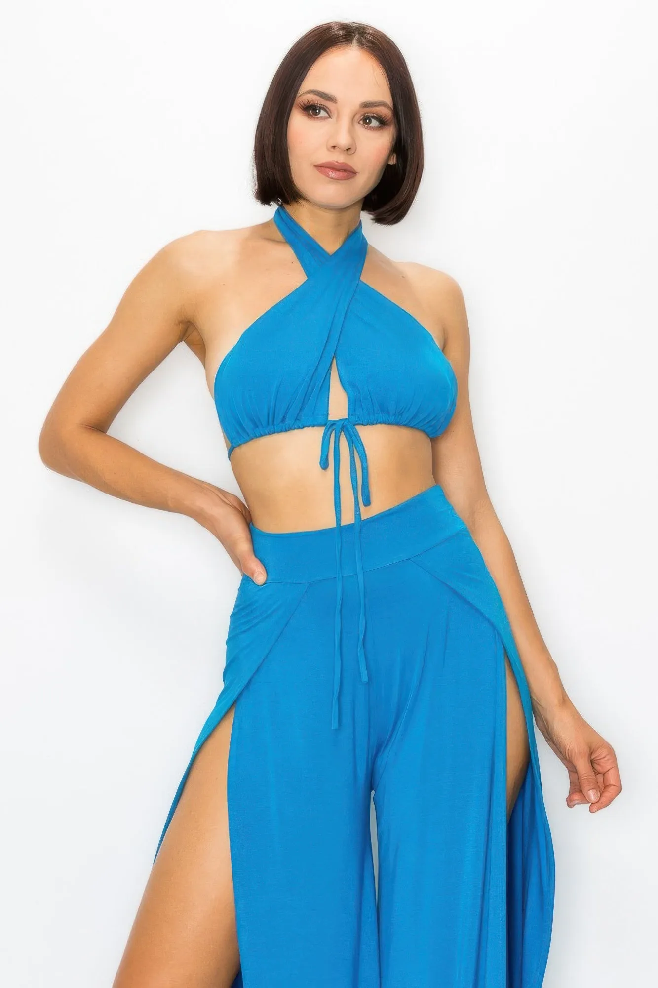 Modal 2 Piece Set, Bra And Side Slit Pant sold by Gigi Laurent product image thumbnail 4