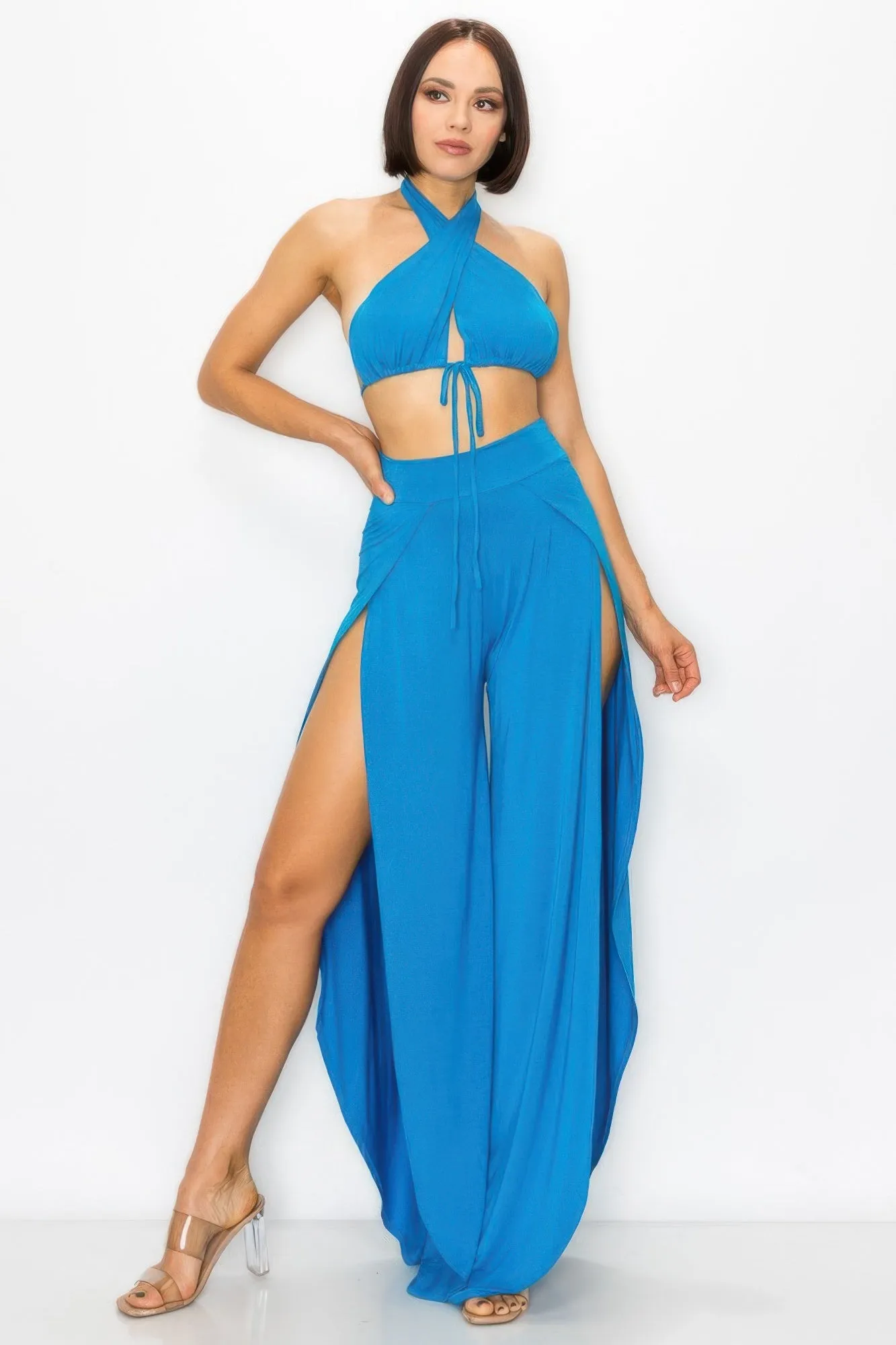 Modal 2 Piece Set, Bra And Side Slit Pant sold by Gigi Laurent product image thumbnail 2