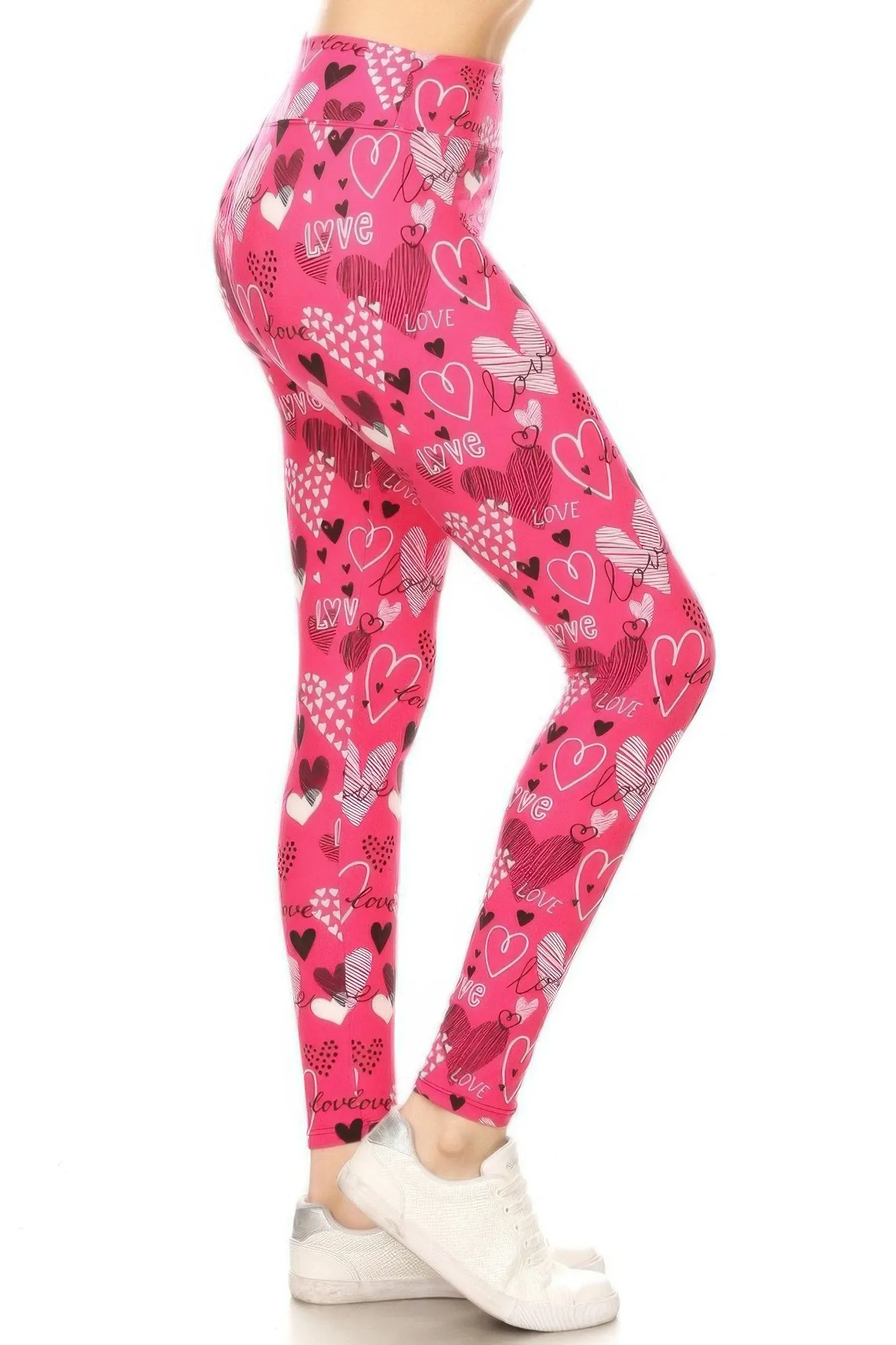 Heart Prints Printed, High Waisted Leggings sold by Gigi Laurent product image thumbnail 2