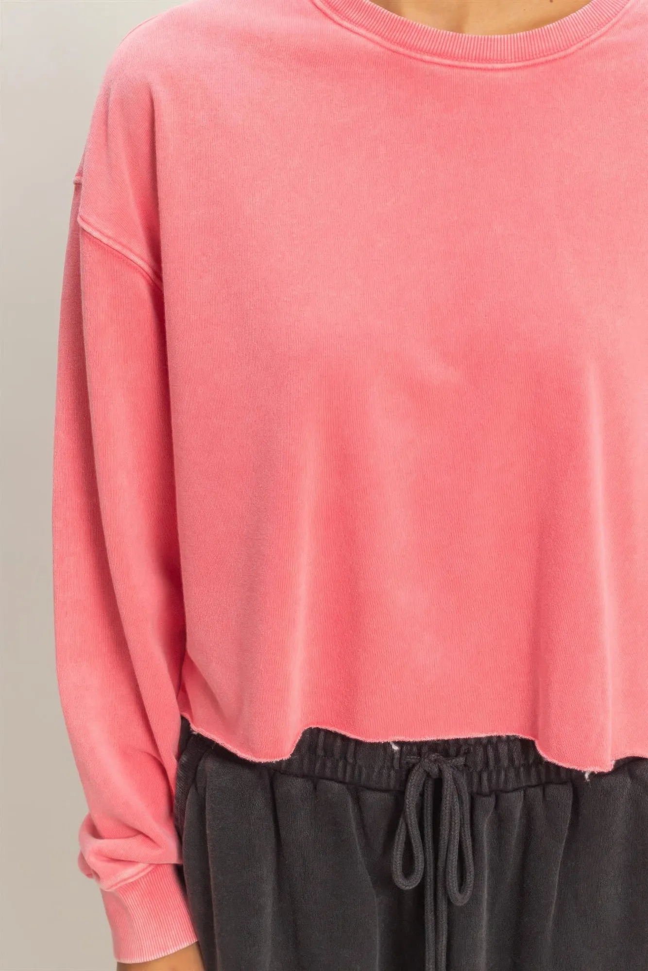 Cropped Mineral Wash Sweatshirt sold by Gigi Laurent product image thumbnail 3
