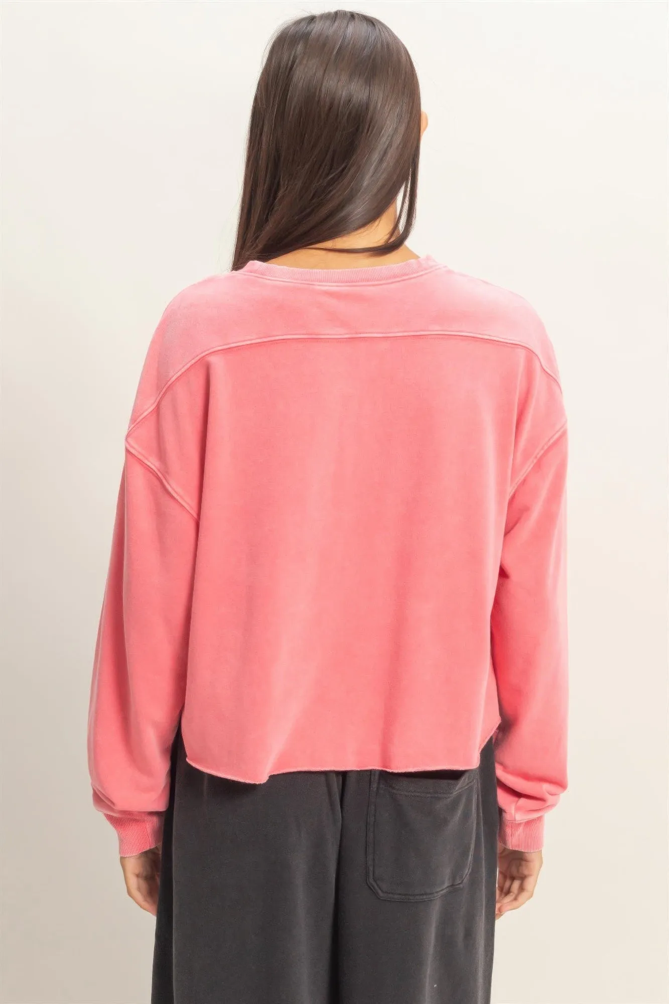 Cropped Mineral Wash Sweatshirt sold by Gigi Laurent product image thumbnail 5