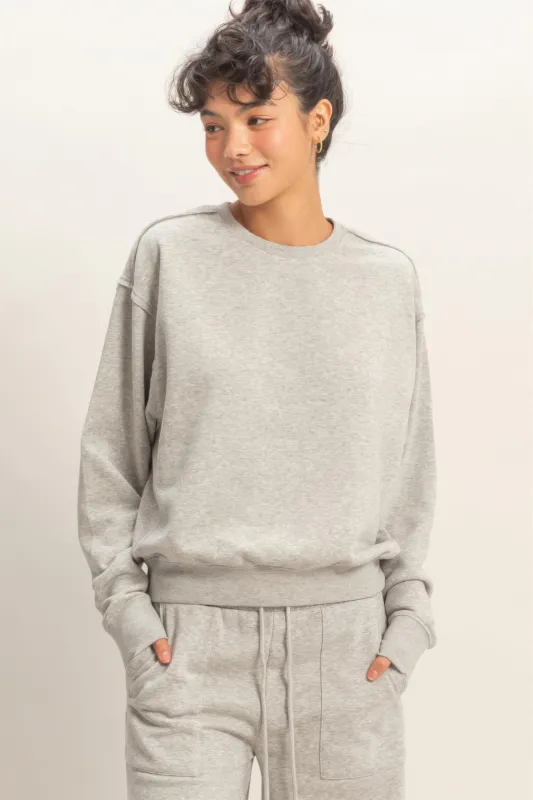 Raw Edge Detail Burnout Sweatshirt made by Gigi Laurent