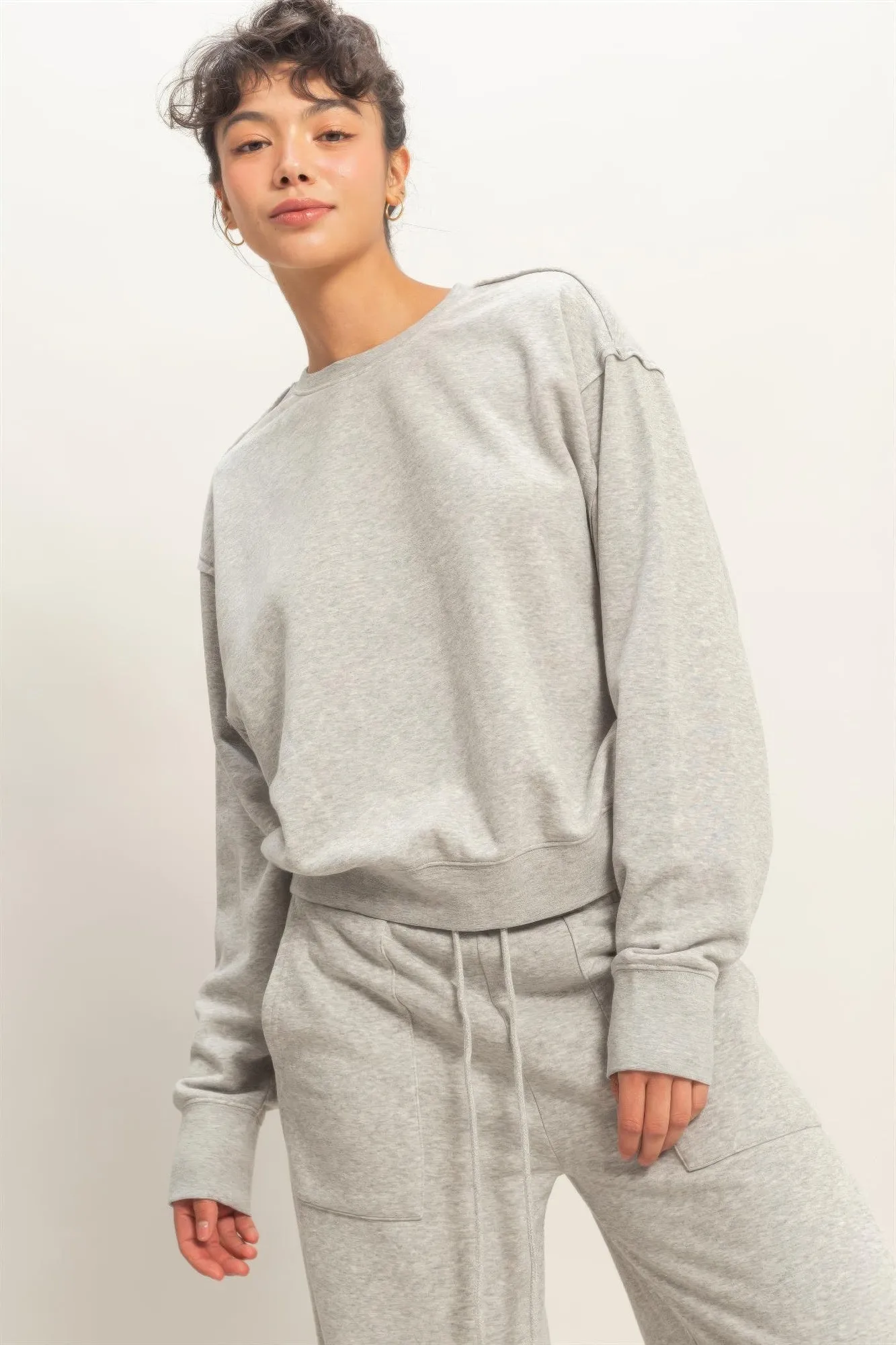 Raw Edge Detail Burnout Sweatshirt sold by Gigi Laurent product image thumbnail 3