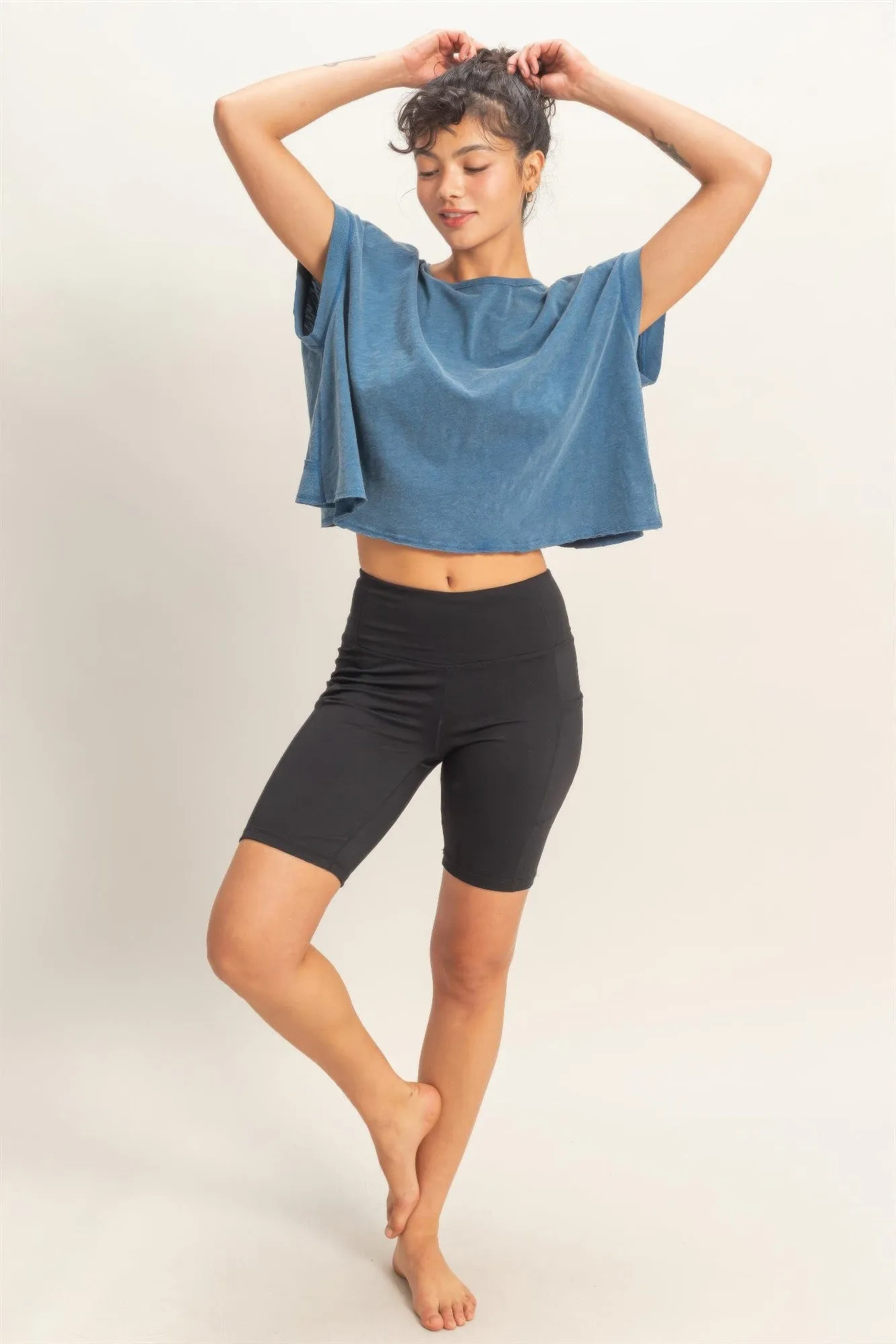 Acid Washed Cross Detail Open Back Top sold by Gigi Laurent product image thumbnail 2