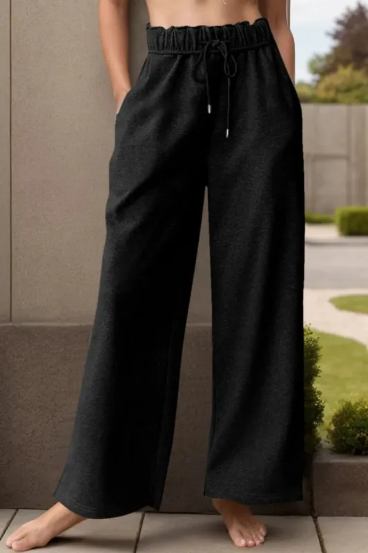 Drawstring Wide Leg Active Pants made by Trendsi