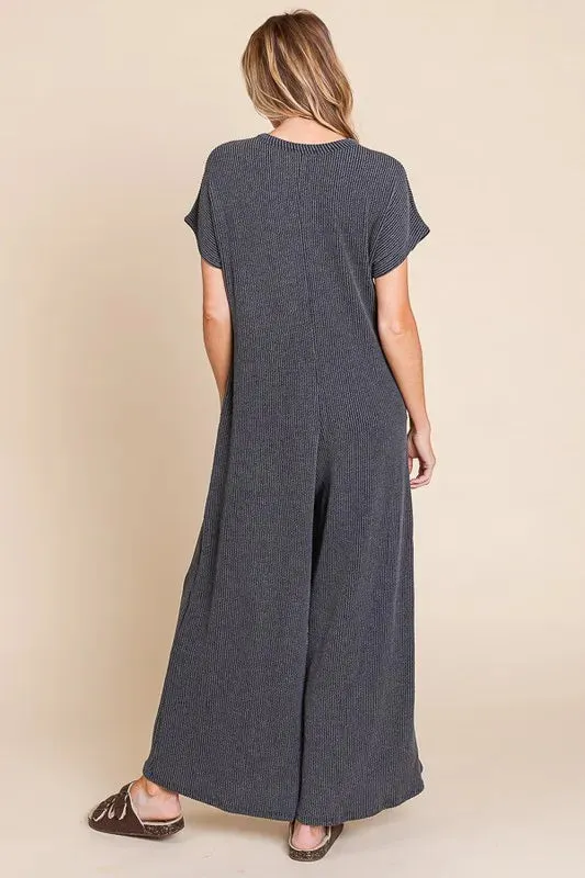 BOMBOM Rib Knit Jumpsuit with Button Detail sold by Gigi Laurent product image thumbnail 4