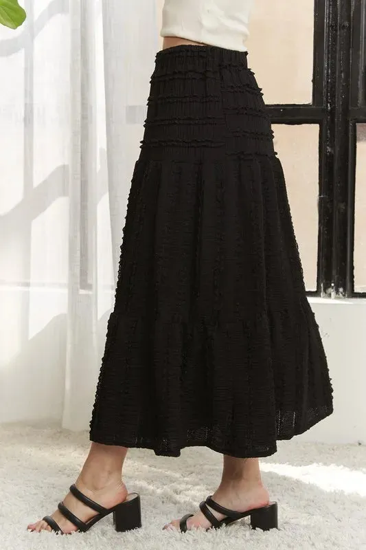 ADORA Elastic Waistband Tiered Midi Skirt sold by Gigi Laurent product image thumbnail 2