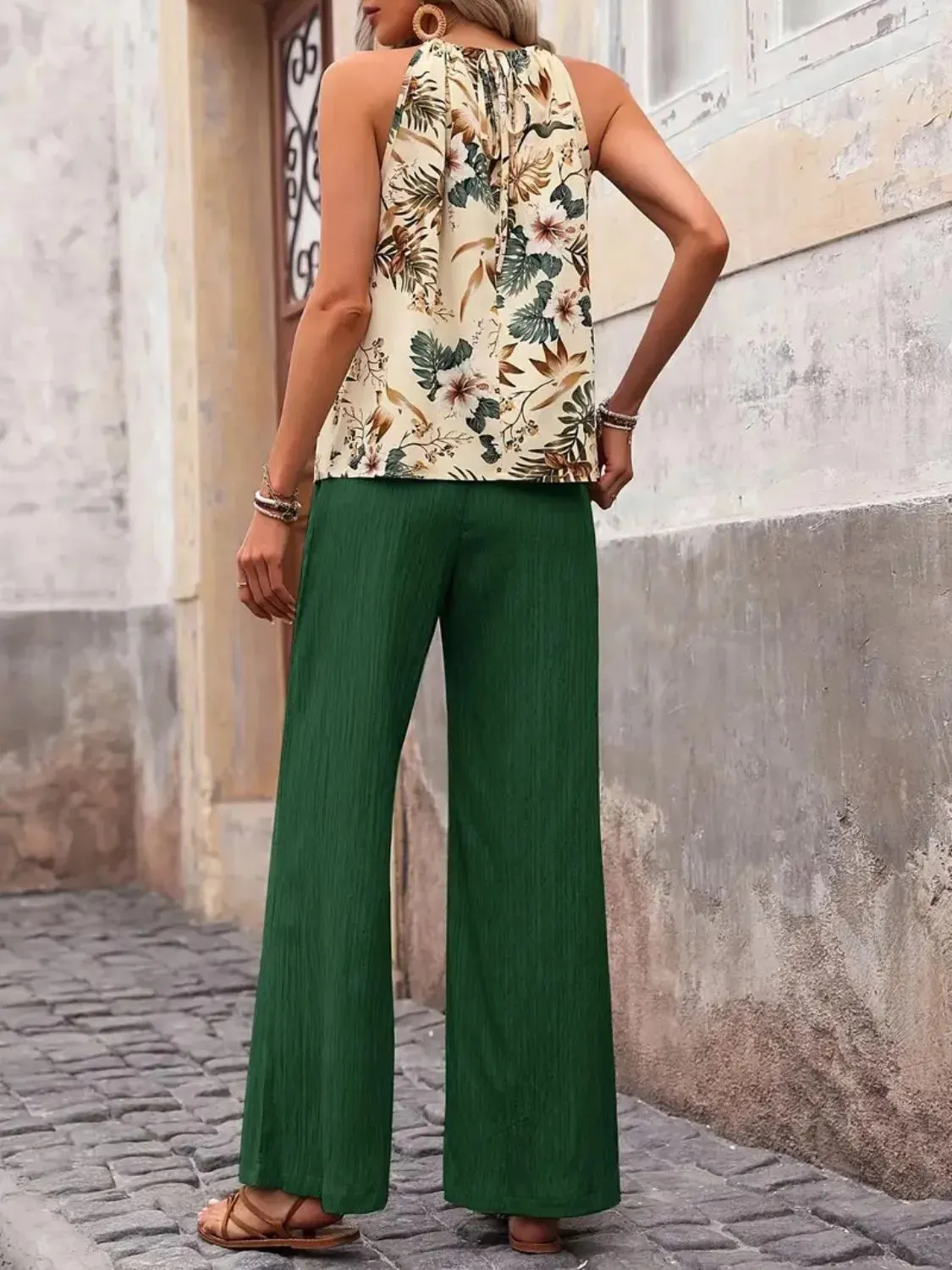Printed Tank Top and Wide Leg Pants Set sold by Gigi Laurent product image thumbnail 5