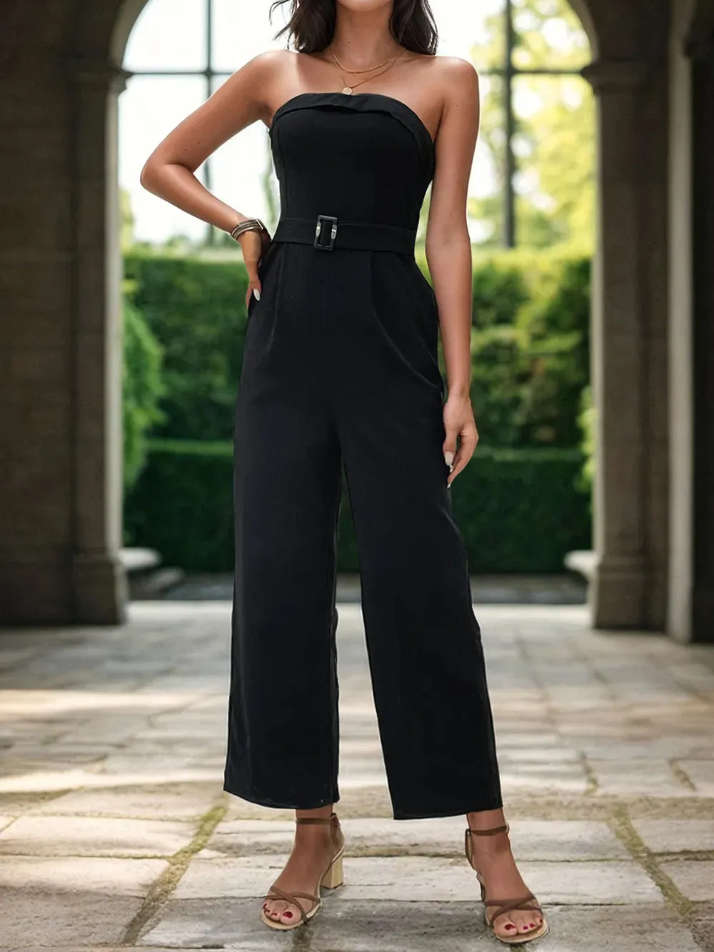 Perfee Tube Jumpsuit with Pockets sold by Gigi Laurent product image thumbnail 5