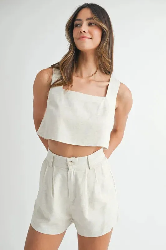 MABLE Sleeveless Crop Top and Shorts Set made by Trendsi