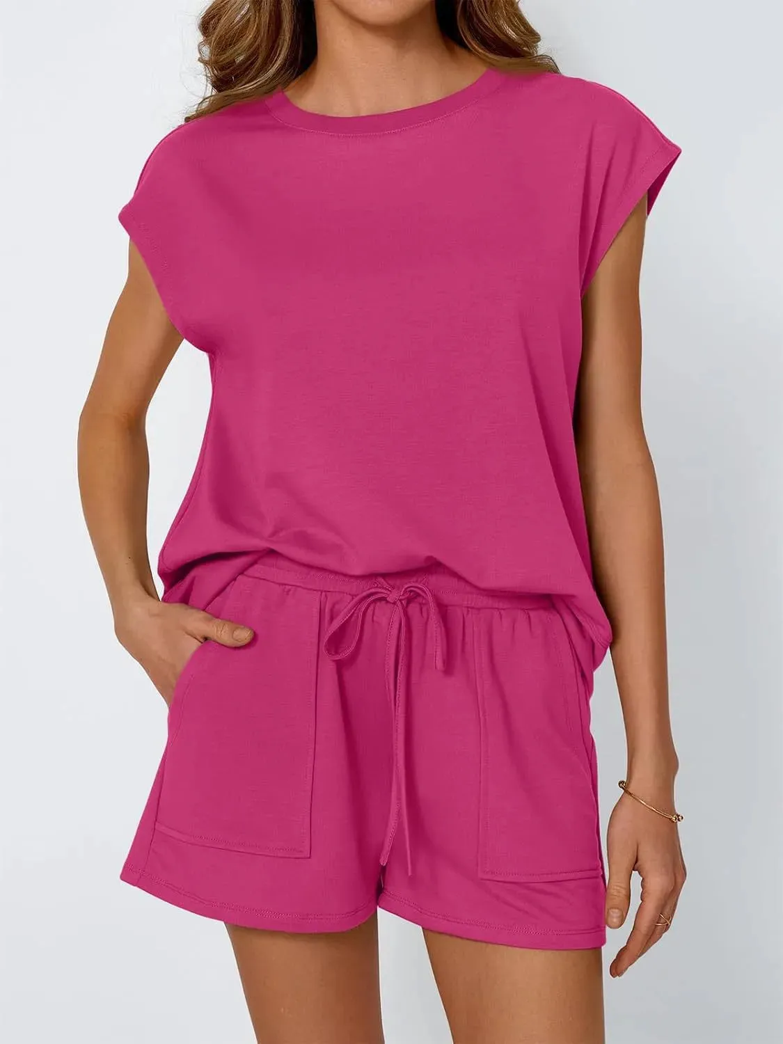 Round Neck Cap Sleeve Top and Shorts Set sold by Gigi Laurent product image thumbnail 3