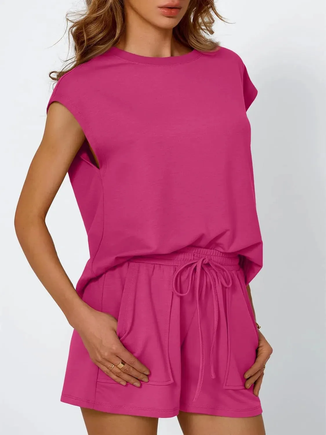 Round Neck Cap Sleeve Top and Shorts Set sold by Gigi Laurent product image thumbnail 4