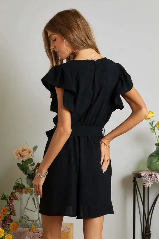 ADORA Ruffle Sleeves Romper with Pockets sold by Gigi Laurent product image thumbnail 2