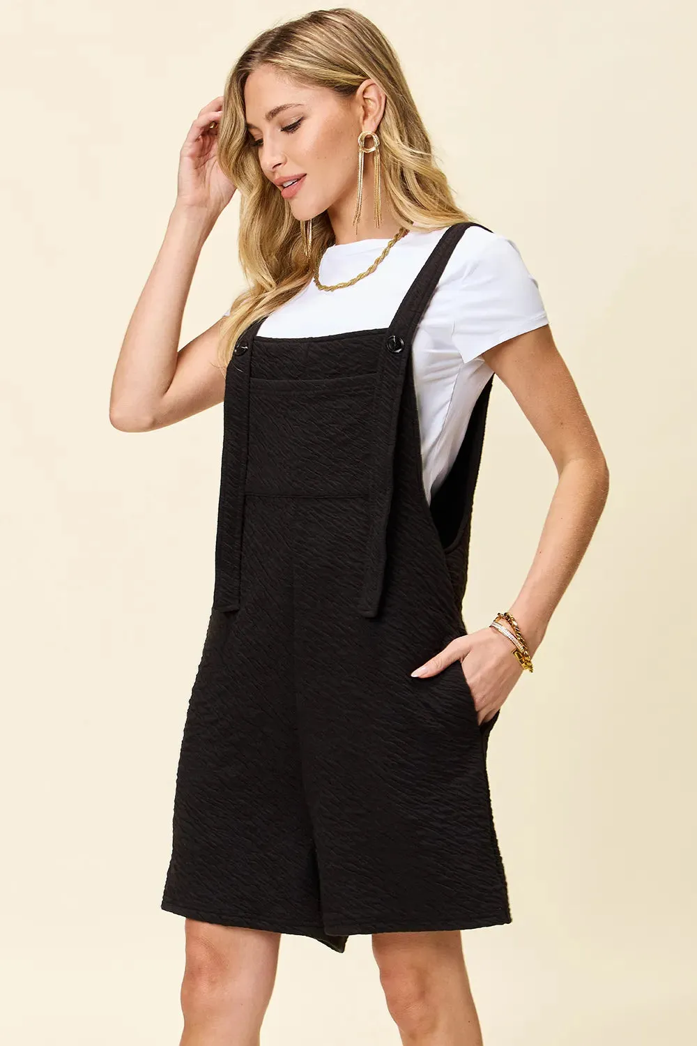 Double Take Full Size Texture Square Neck Romper sold by Gigi Laurent product image thumbnail 2