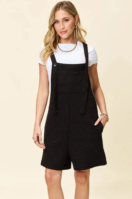 Double Take Full Size Texture Square Neck Romper made by Trendsi