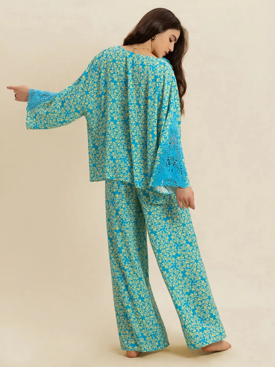 Open Front Printed Top and Pants Set sold by Gigi Laurent product image thumbnail 3