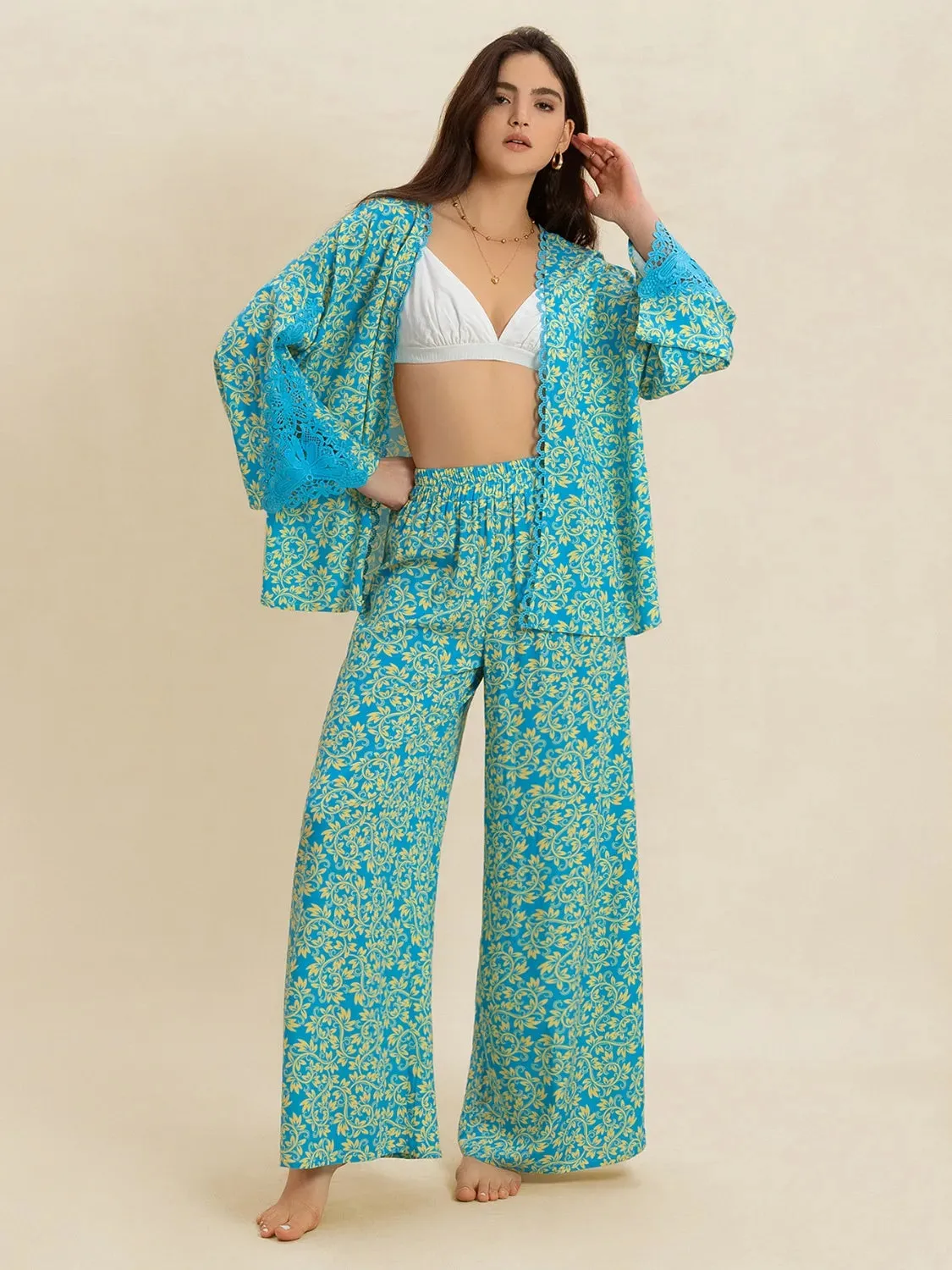 Open Front Printed Top and Pants Set sold by Gigi Laurent product image thumbnail 5