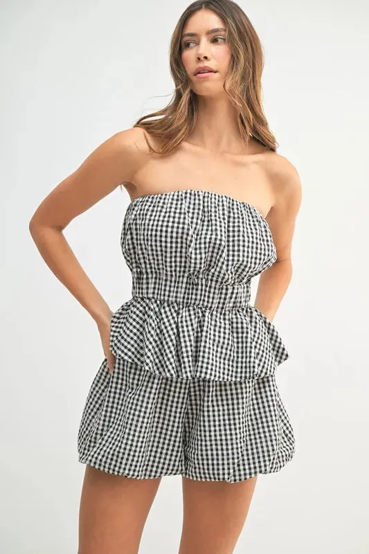 MABLE Gingham Tube Top and Shorts Set sold by Gigi Laurent product image thumbnail 2