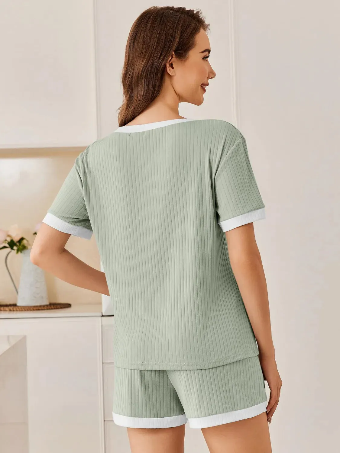 Ribbed Short Sleeve Top and Shorts Set sold by Gigi Laurent product image thumbnail 3