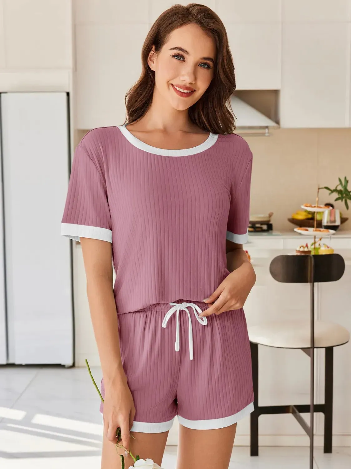 Ribbed Short Sleeve Top and Shorts Set sold by Gigi Laurent product image thumbnail 5