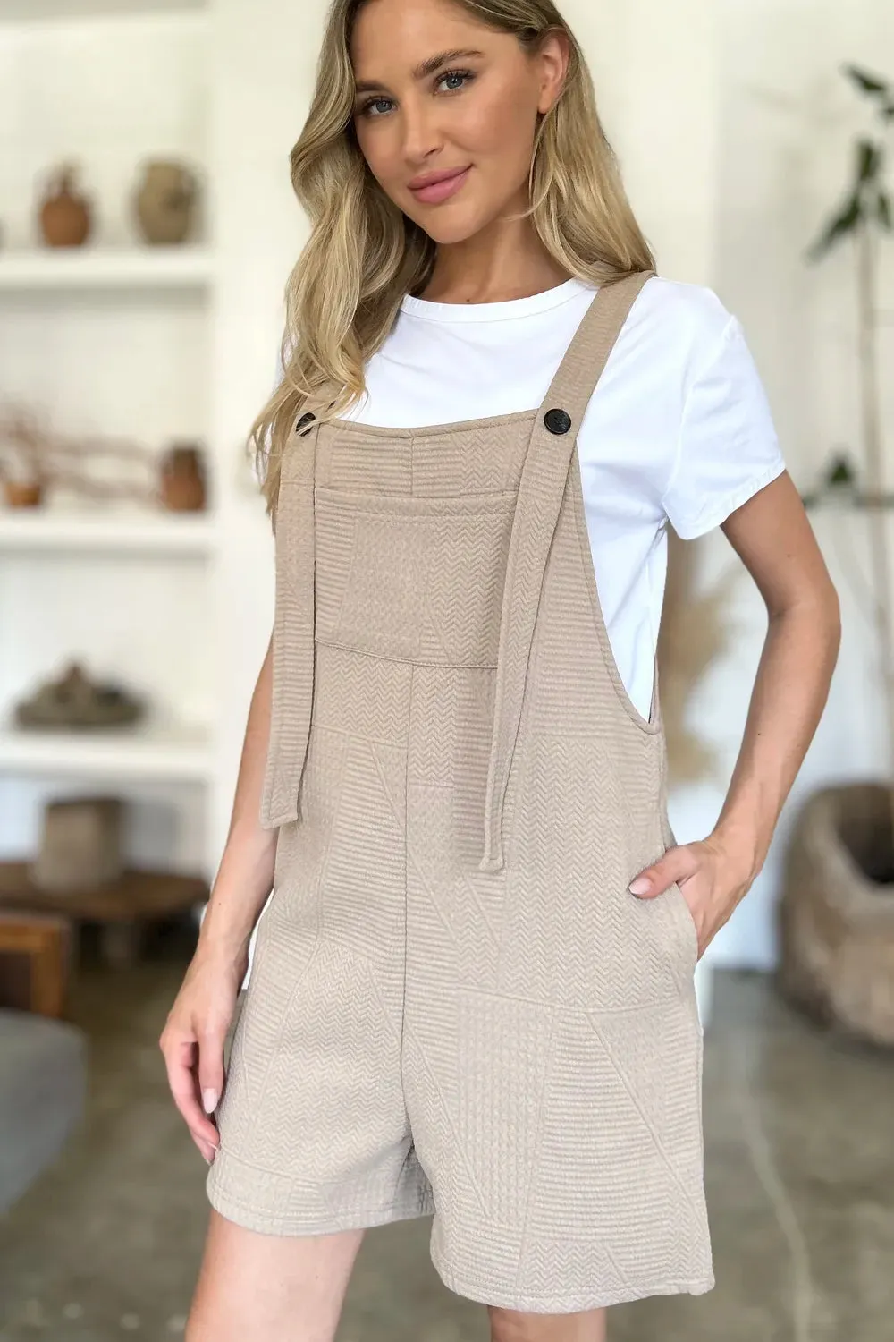 Double Take Full Size Texture Sleeveless Romper sold by Gigi Laurent product image thumbnail 5
