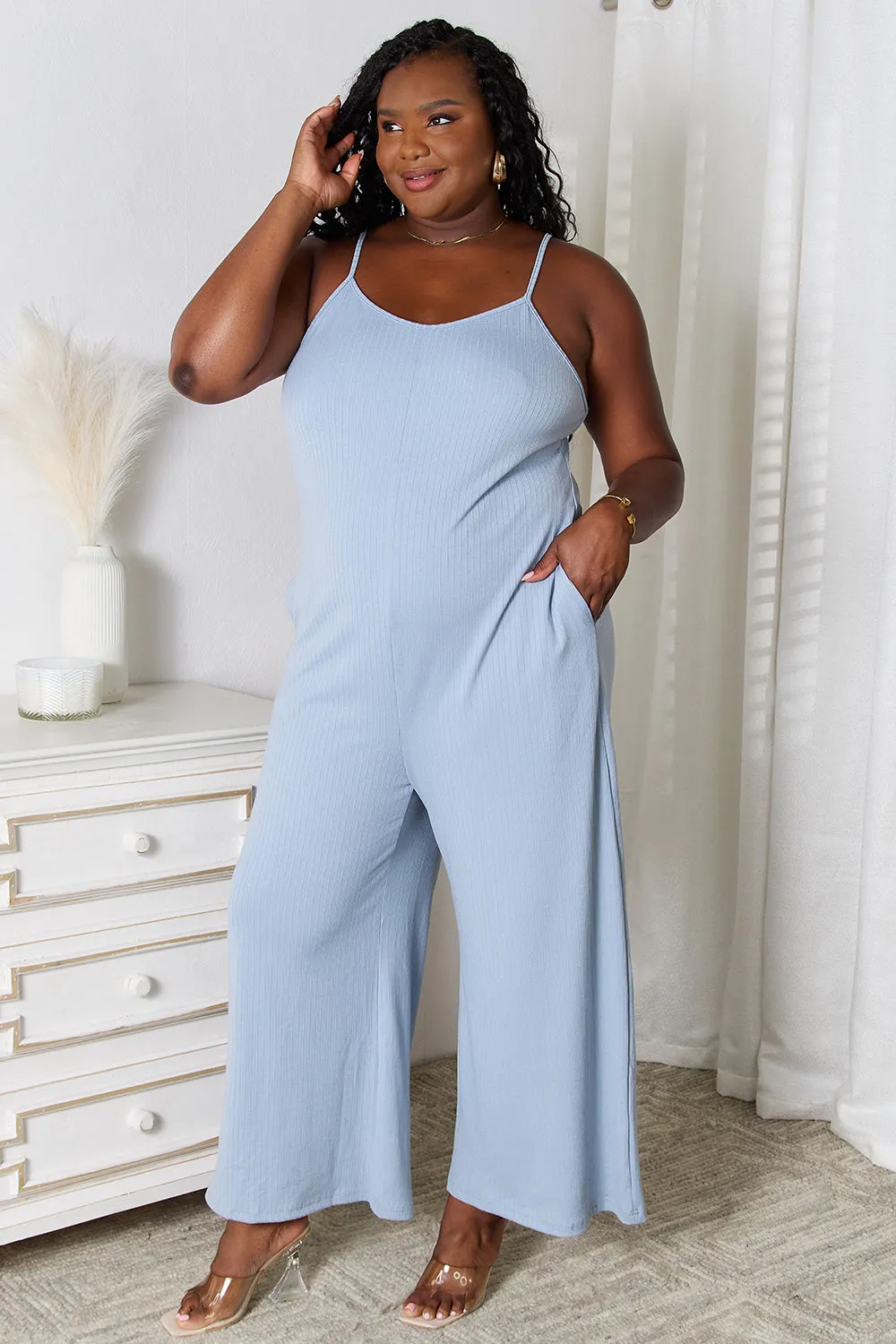 Basic Bae Full Size Spaghetti Strap V-Neck Jumpsuit sold by Gigi Laurent product image thumbnail 3