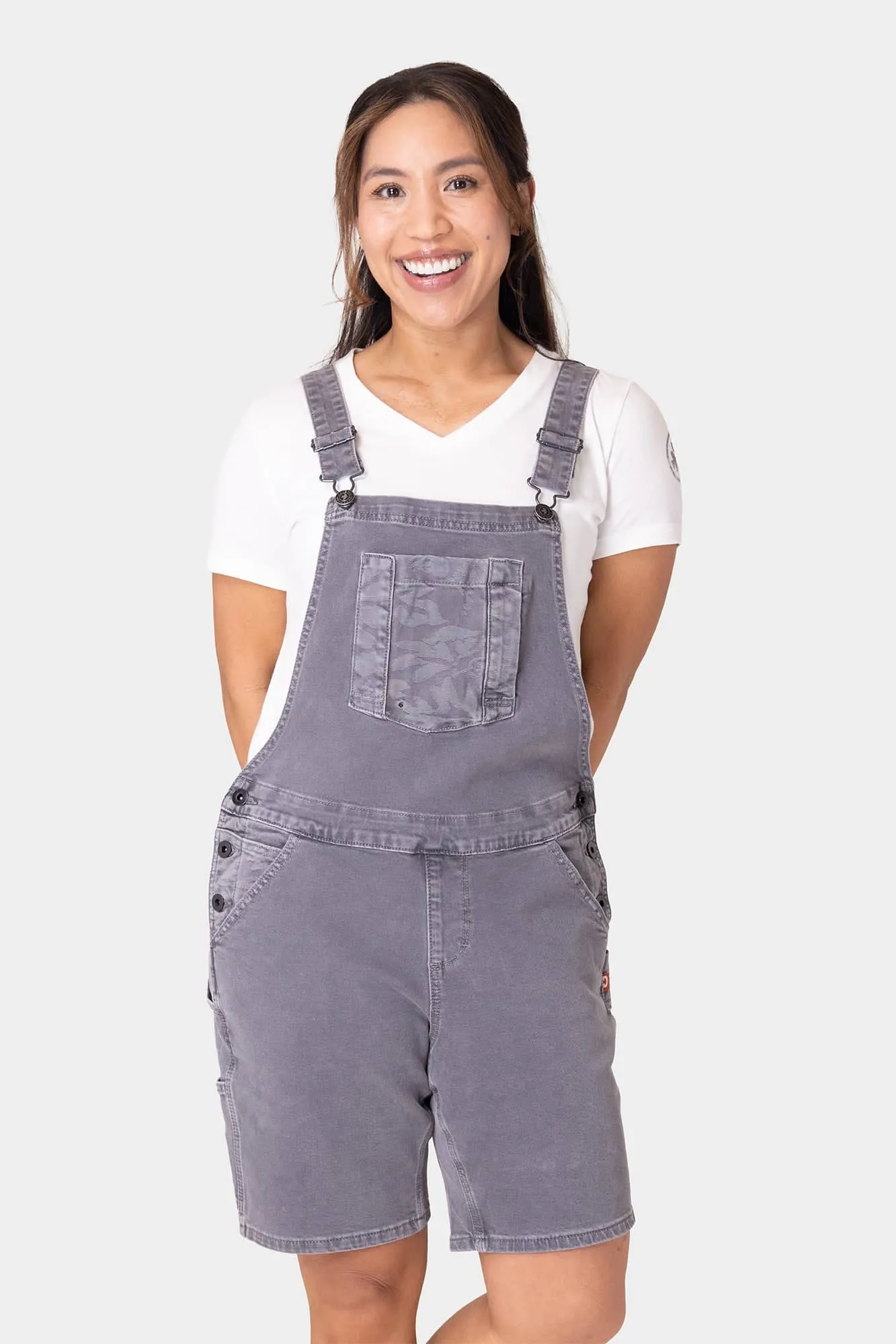 Utility Short Overalls in Driftwood Grey sold by Dovetail Workwear