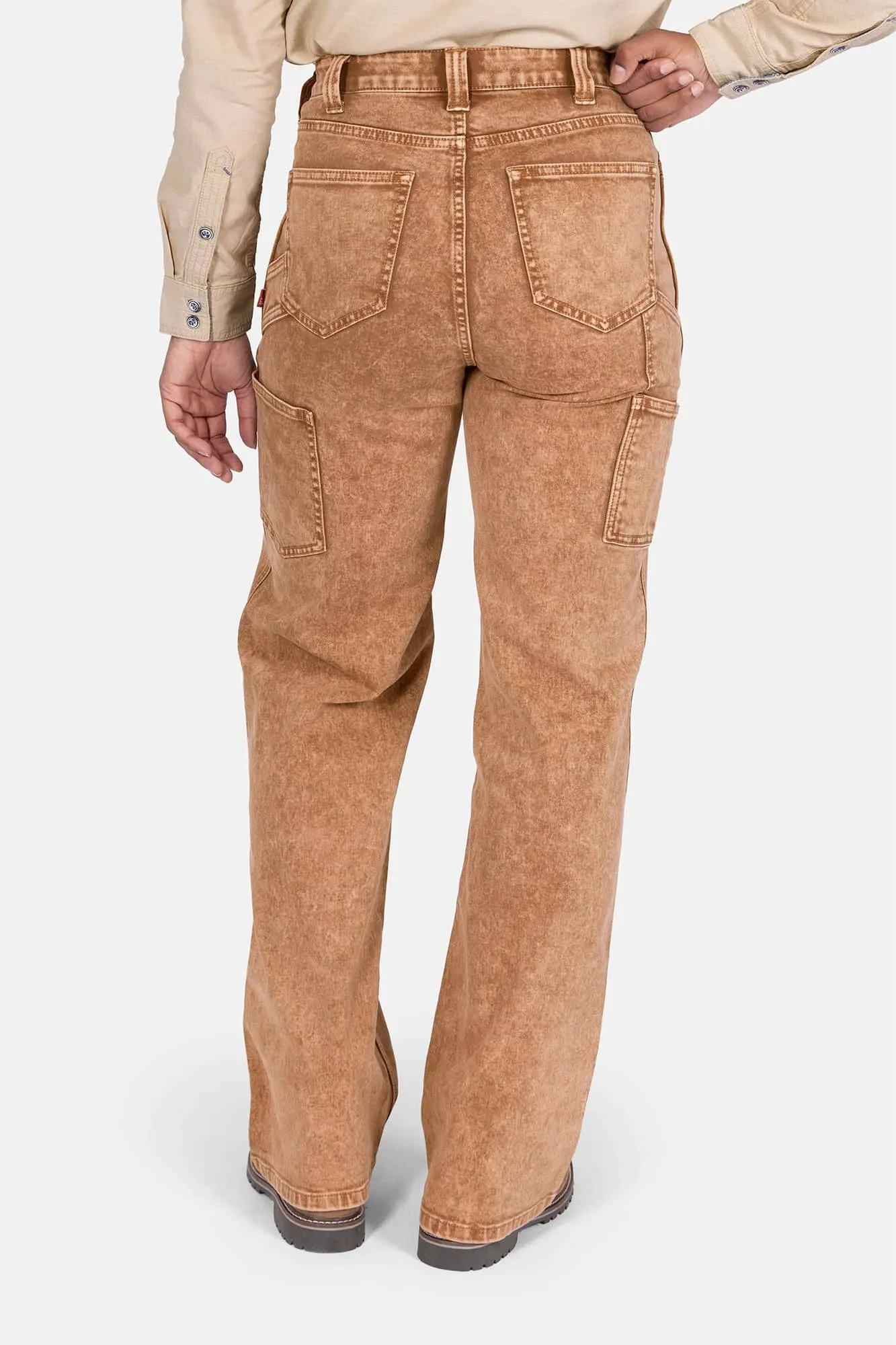Old School Wide Leg Mineral Wash Jeans in Sunbaked Copper sold by Dovetail Workwear product image thumbnail 2