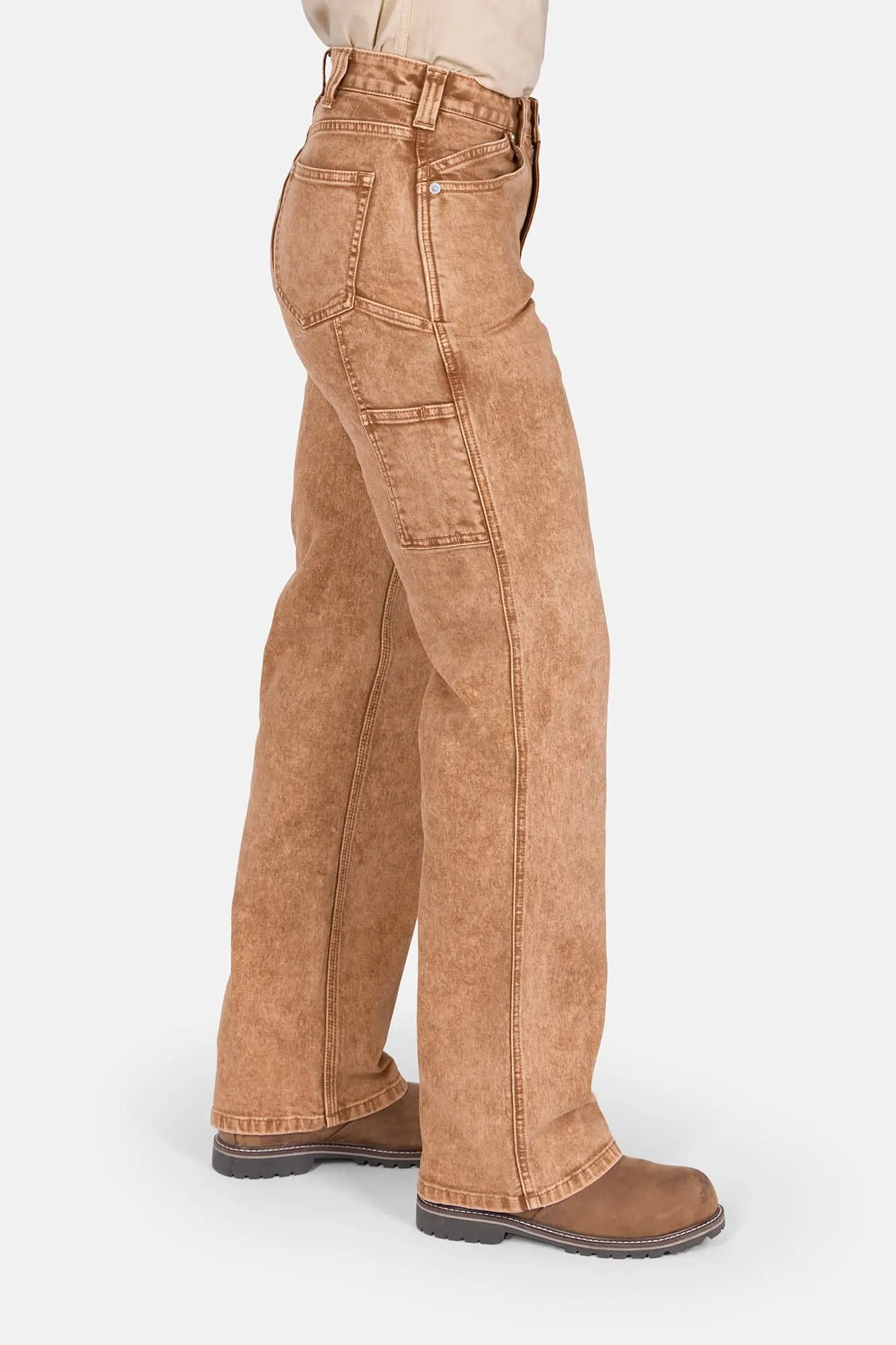 Old School Wide Leg Mineral Wash Jeans in Sunbaked Copper sold by Dovetail Workwear product image thumbnail 5