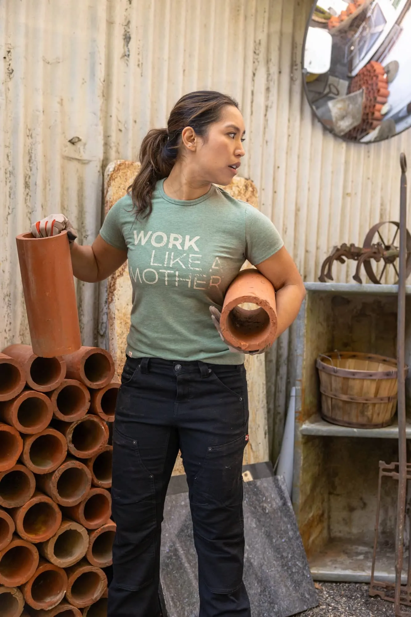 GO TO™ "Work Like a Mother" Graphic Work Tee sold by Dovetail Workwear product image thumbnail 3