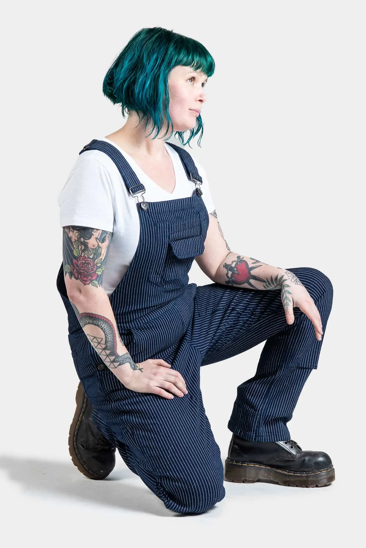 Freshley Overalls in Wabash Stripe sold by Dovetail Workwear product image thumbnail 2