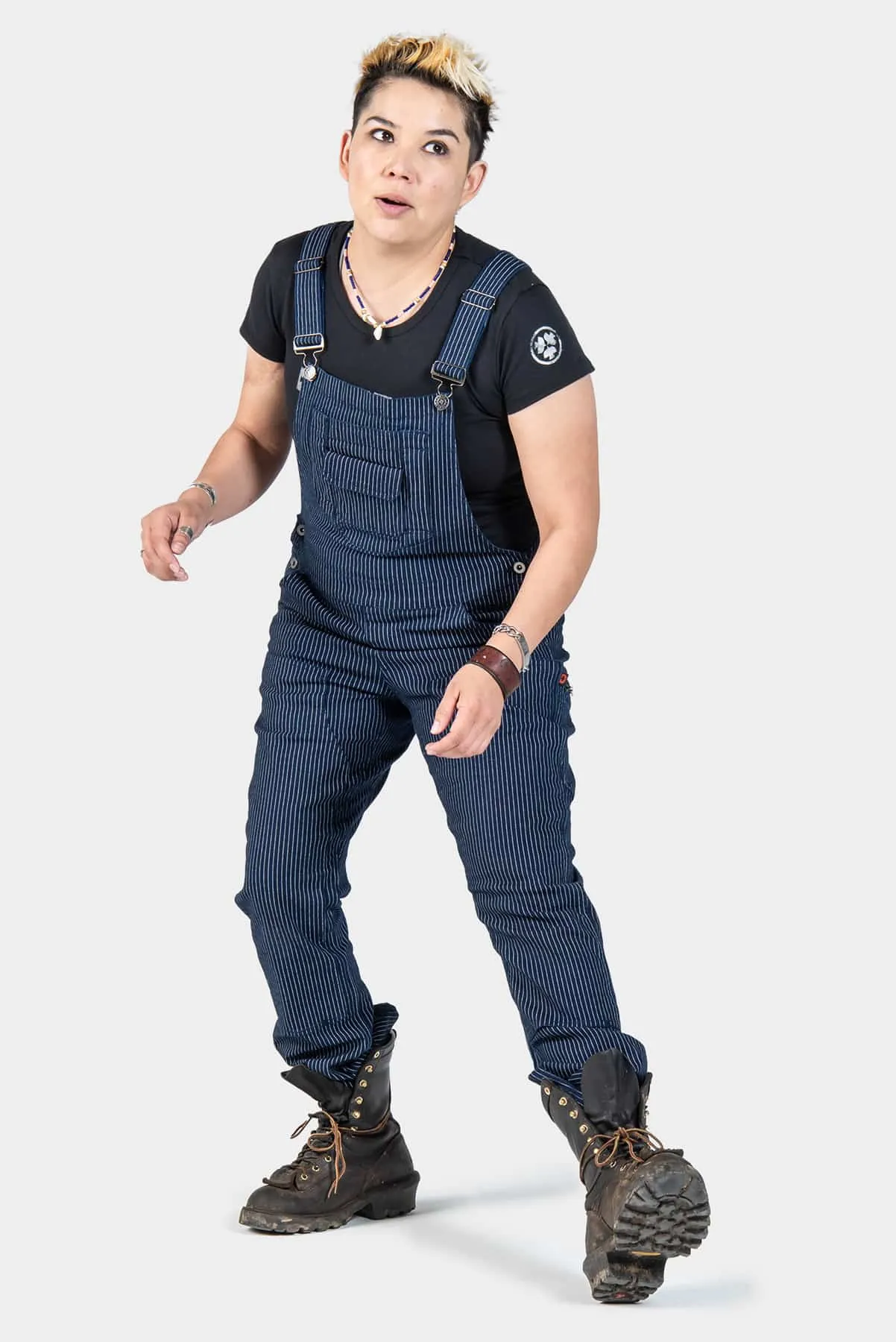 Freshley Overalls in Wabash Stripe sold by Dovetail Workwear product image thumbnail 4