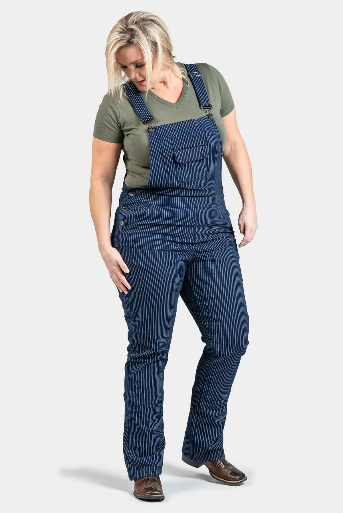 Freshley Overalls in Wabash Stripe sold by Dovetail Workwear product image thumbnail 3