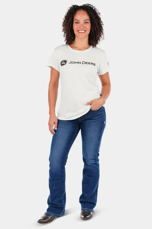 John Deere X Dovetail Workwear Into Town Bootcut Jeans in Indigo Denim made by Dovetail Workwear