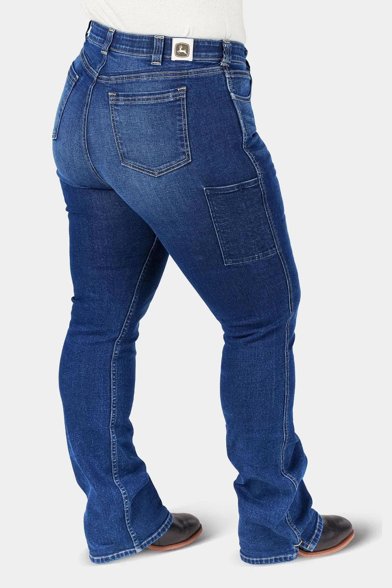 John Deere X Dovetail Workwear Into Town Bootcut Jeans in Indigo Denim sold by Dovetail Workwear product image thumbnail 4