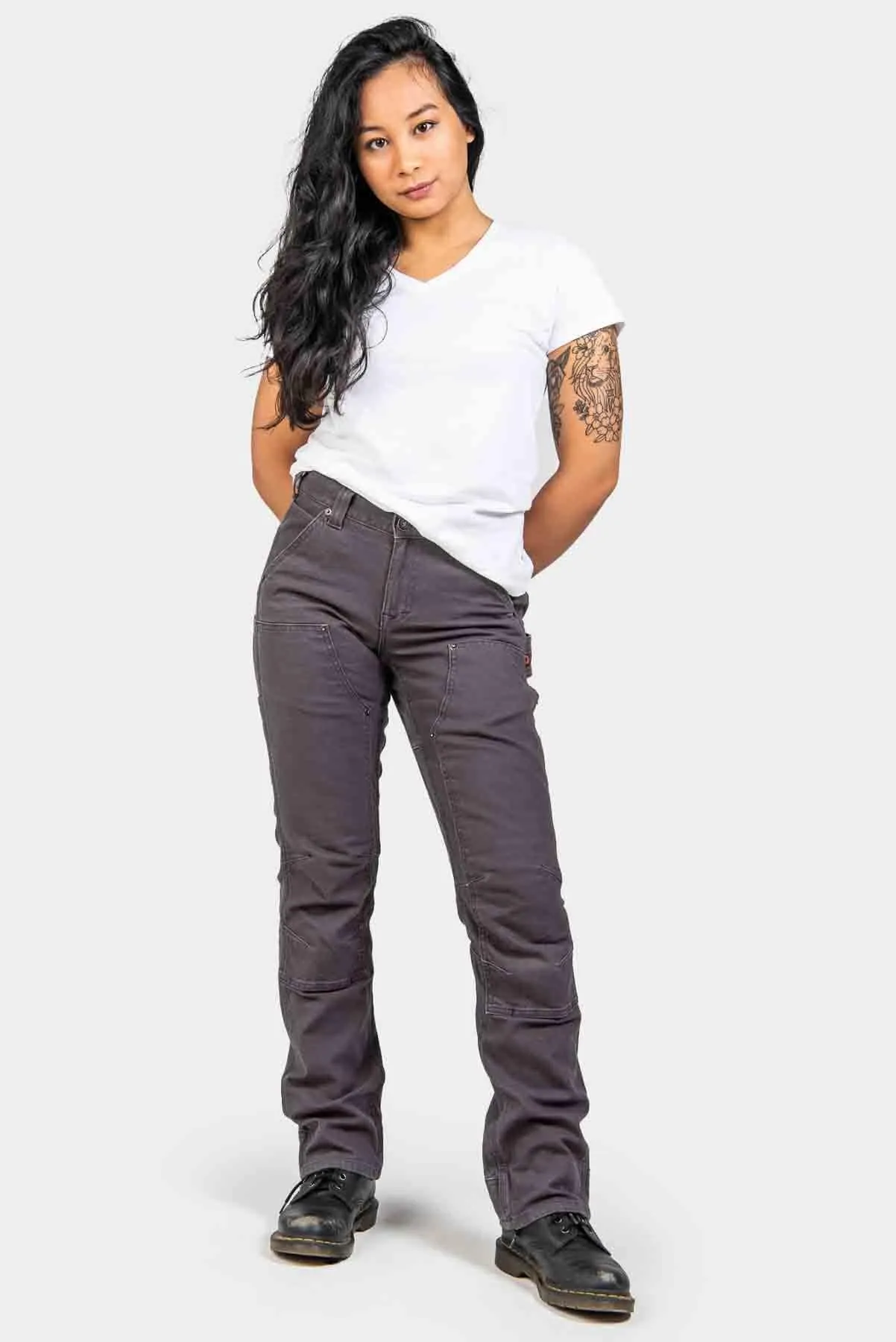 Britt Utility Pants in Dark Grey Canvas sold by Dovetail Workwear product image thumbnail 4