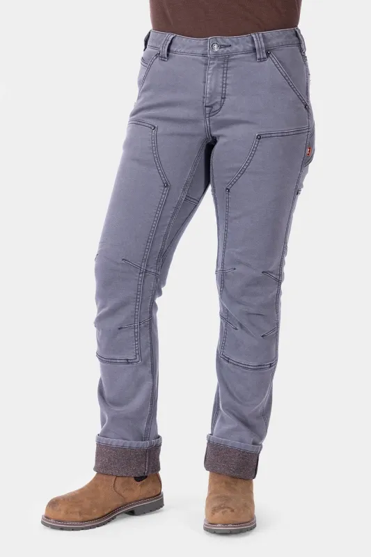 Britt Utility HOTSWAP® Thermal Denim Pant in Grey made by Dovetail Workwear