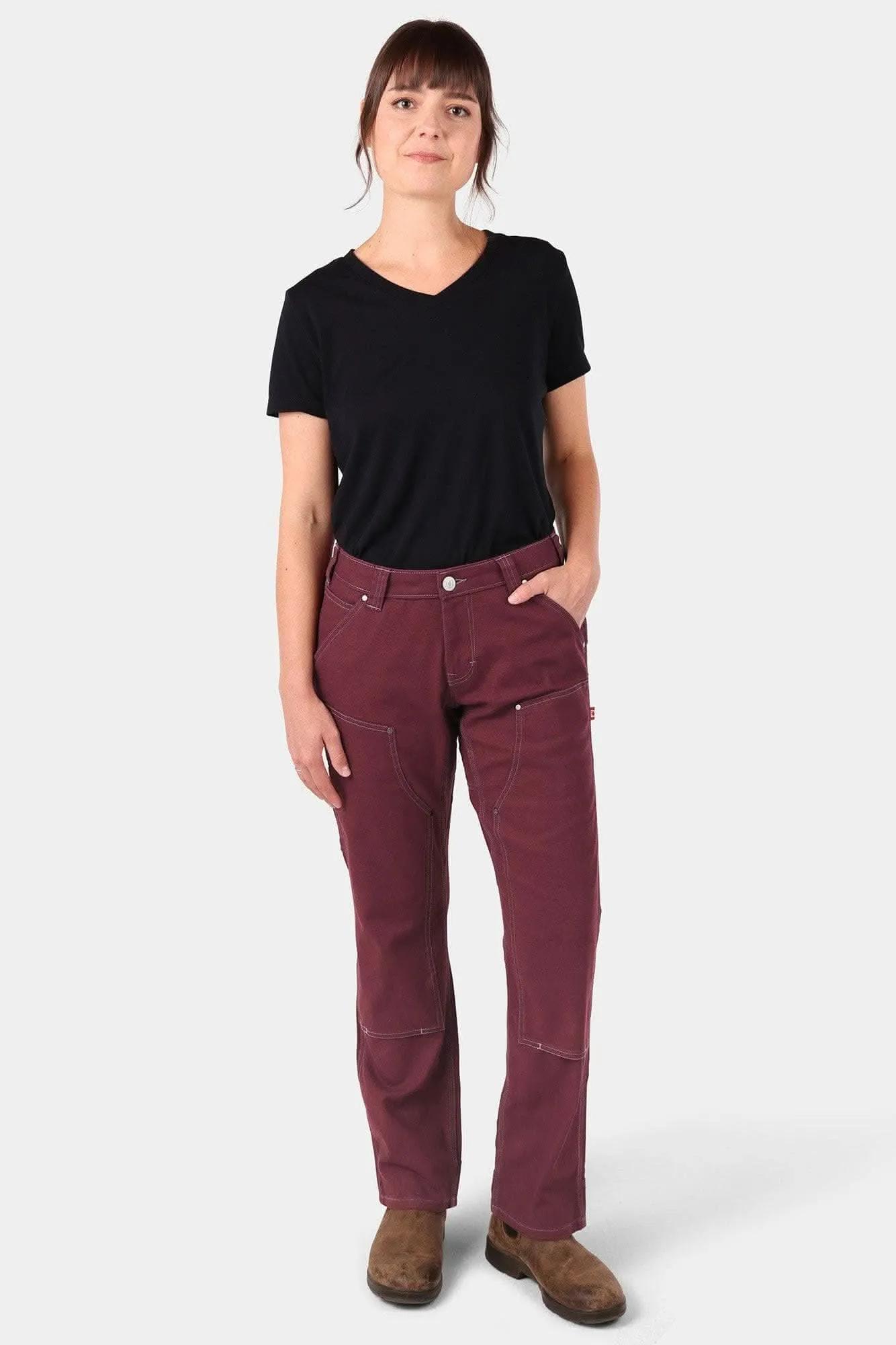 Anna Taskpant in Elderberry Canvas sold by Dovetail Workwear product image thumbnail 3