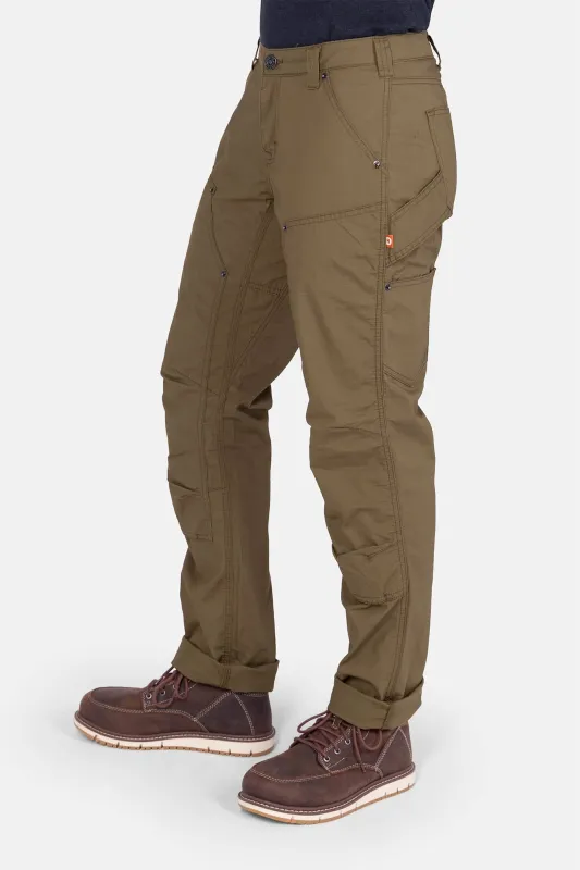 Anna Ultralight Trail Pant in Kelp Green Ripstop made by Dovetail Workwear