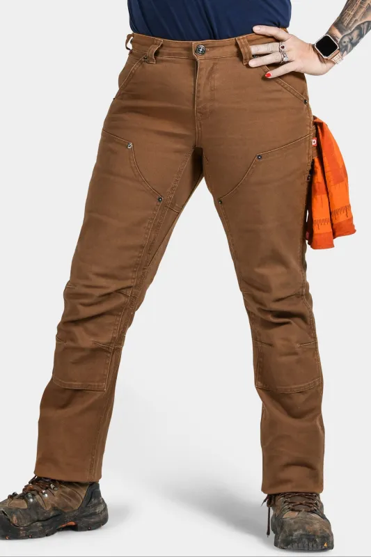 Britt Utility Pant in Saddle Brown Canvas made by Dovetail Workwear