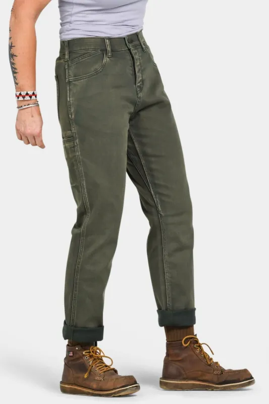 Shop Pant in Olive Green Denim made by Dovetail Workwear
