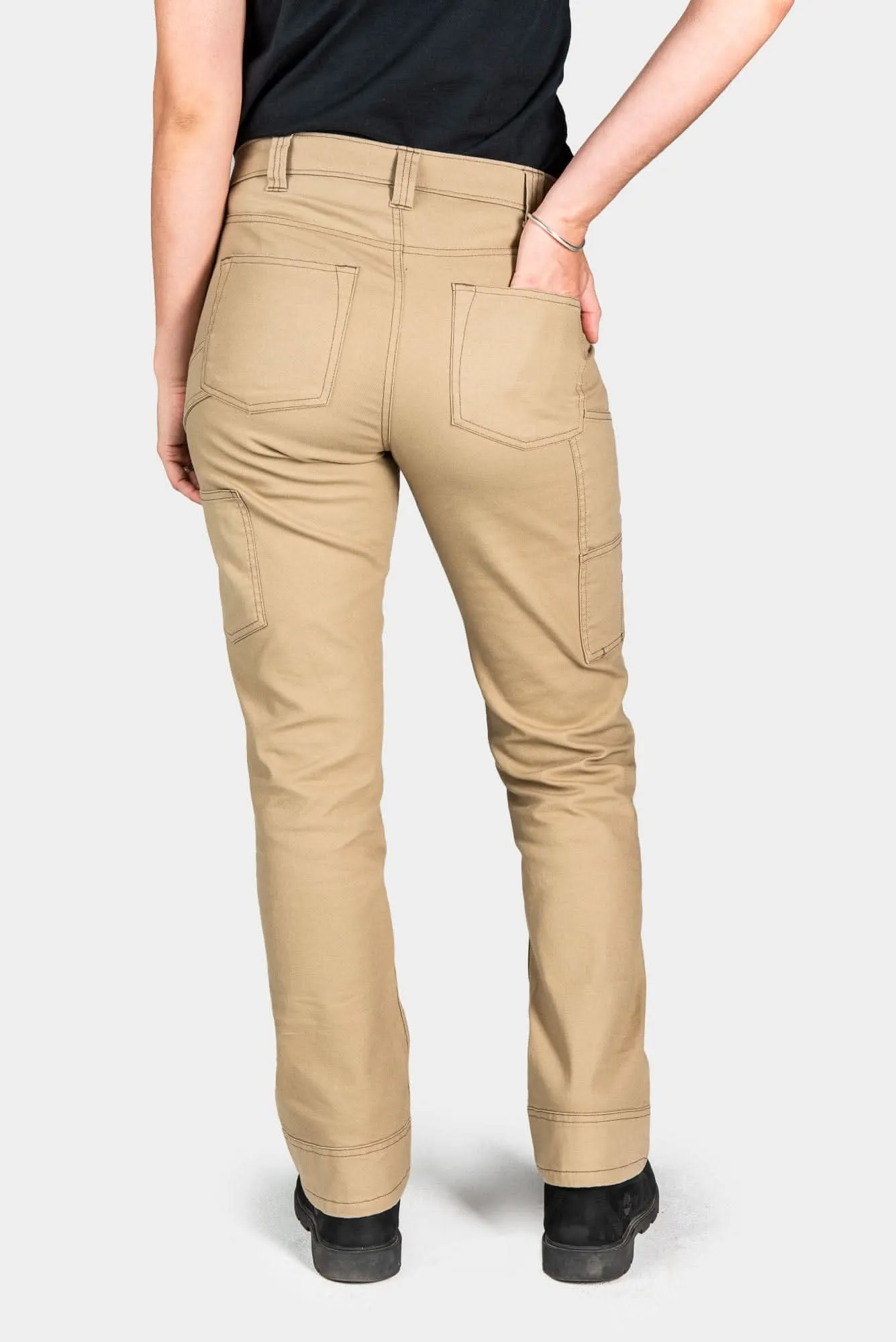 Anna Taskpant in Khaki Canvas sold by Dovetail Workwear product image thumbnail 2